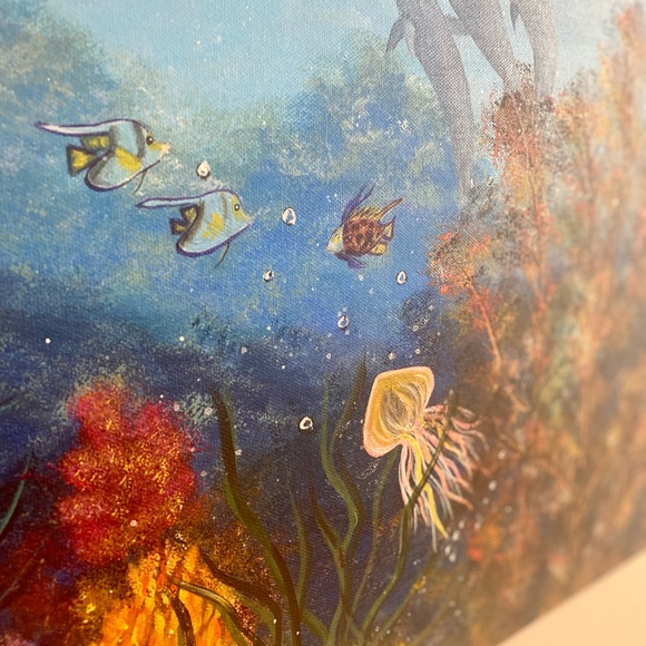 Underwater mermaid and other sea animals painting - Picture 8 of 8